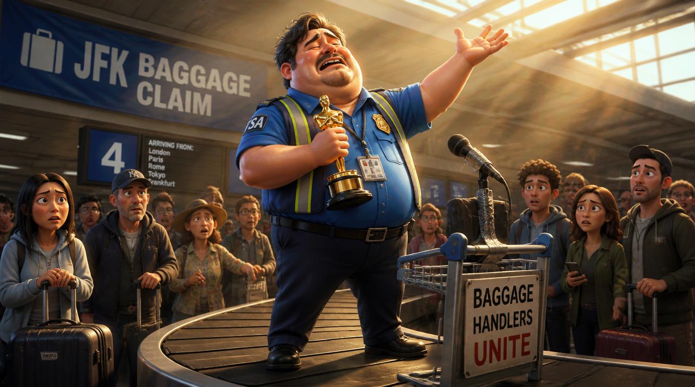 TSA agents at JFK told an Oscar winner his trophy was a weapon, forced him to check it in, and now the statuette is missing