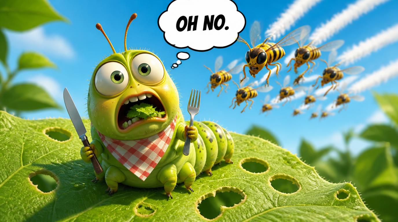 Scientists have discovered that cowpea plants defend themselves by releasing chemicals that summon parasitic wasps to kill the insects eating their leaves