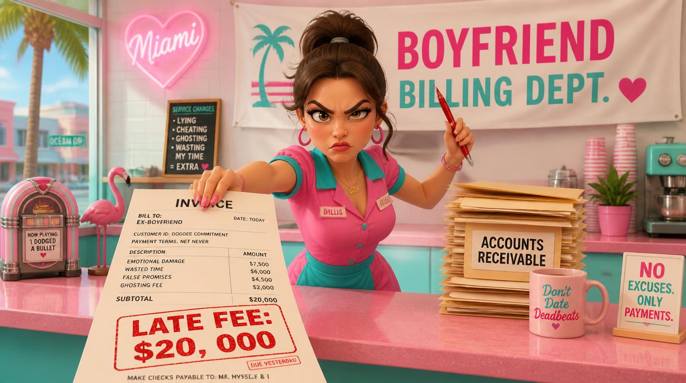 A 19-year-old Miami waitress was arrested for allegedly extorting her boyfriend for $20,000 after discovering he had another girlfriend