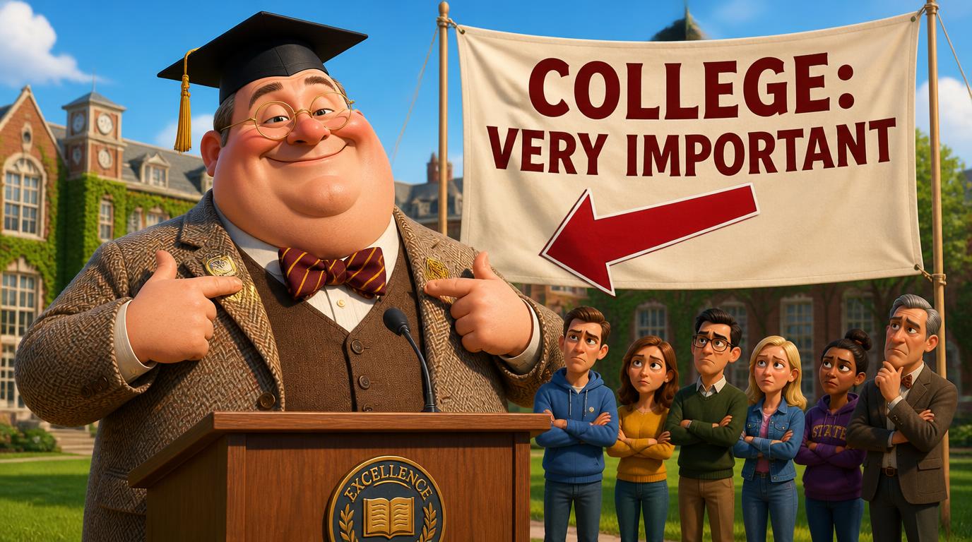Gallup says only 31% of Americans now think college is very important, which is the lowest number they've seen since they started asking back in 1978
